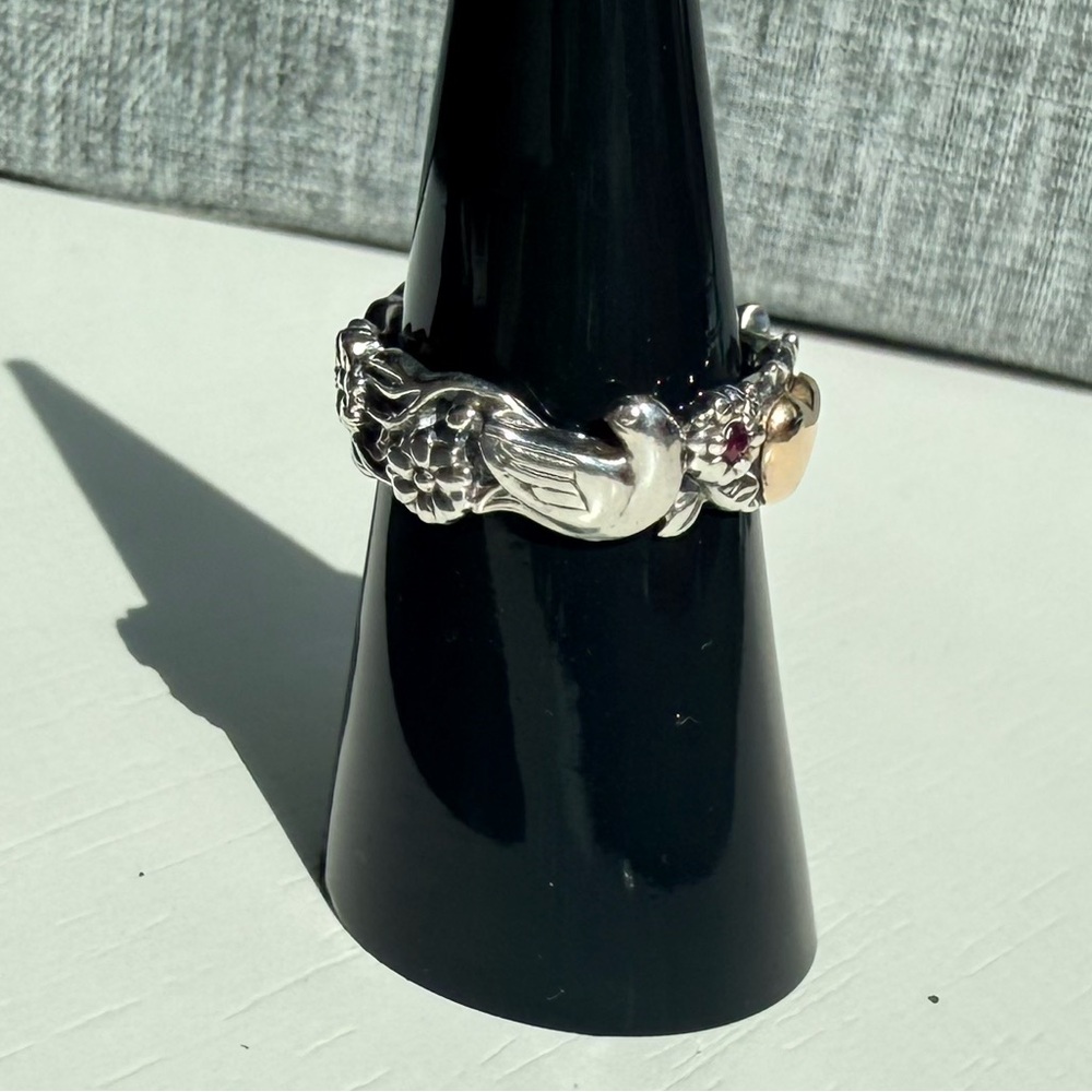 Artcarved brand vintage rare 14k, Ruby, SS and Gold Heart Ring size 6 - Picture 3 of 15